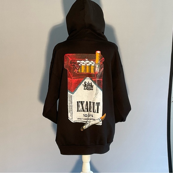 HATE KILLS CIGARETTE Y2K Streetwear Edgy Grunge Skater Counterculture Hoodie - Picture 5 of 12